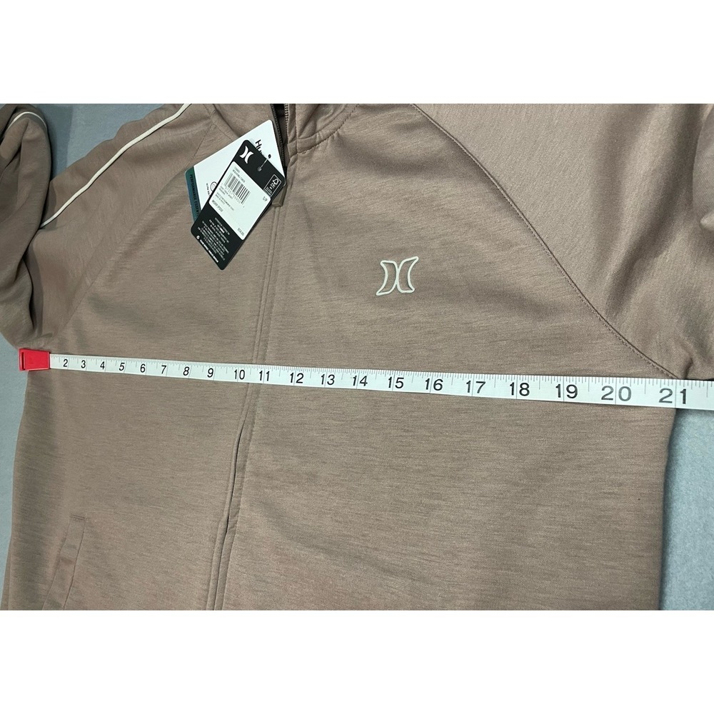 Hurley Exist Track Jacket - NWT Mens Size Small Cocoa / White Stripe - Picture 8 of 13